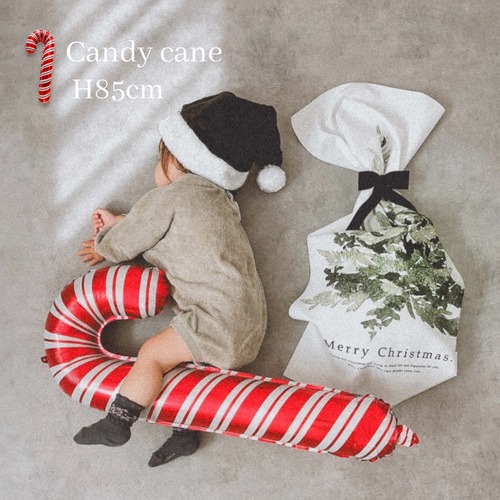 "即納"  Candy cane balloon[H85㎝]  : クリスマス バルーン　キャンディケイン　キャンディケーン　レッド　