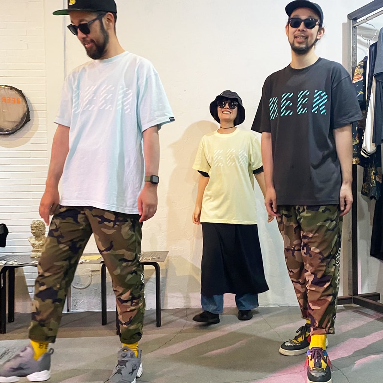 BEER 斜めロゴT ライトブルー | BEER