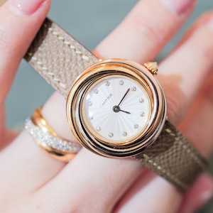 カルティエ ラウンドトリニティ 金無垢 ダイヤルダイヤモンド