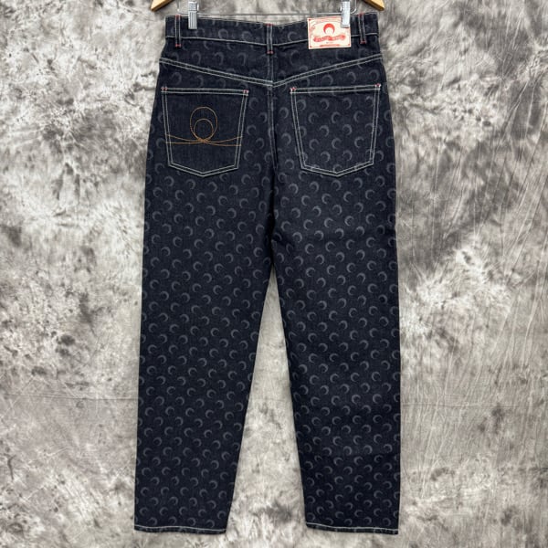 未使用】Marine serre/マリーンセル MOON LASER DENIM STRAIGHT JEANS