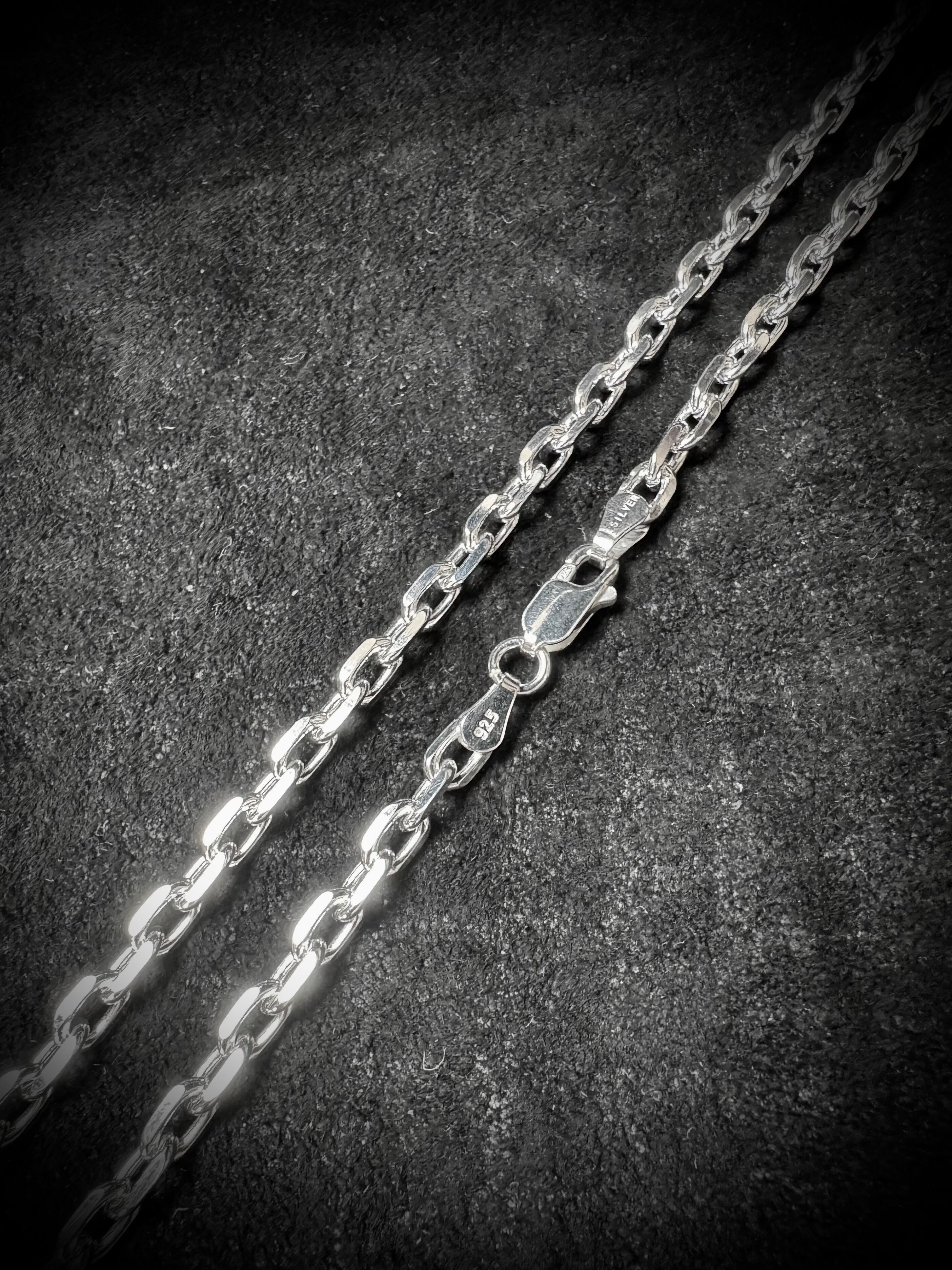 50cm シルバー925 ネックレス ペーパーチェーンネックレス B系 925