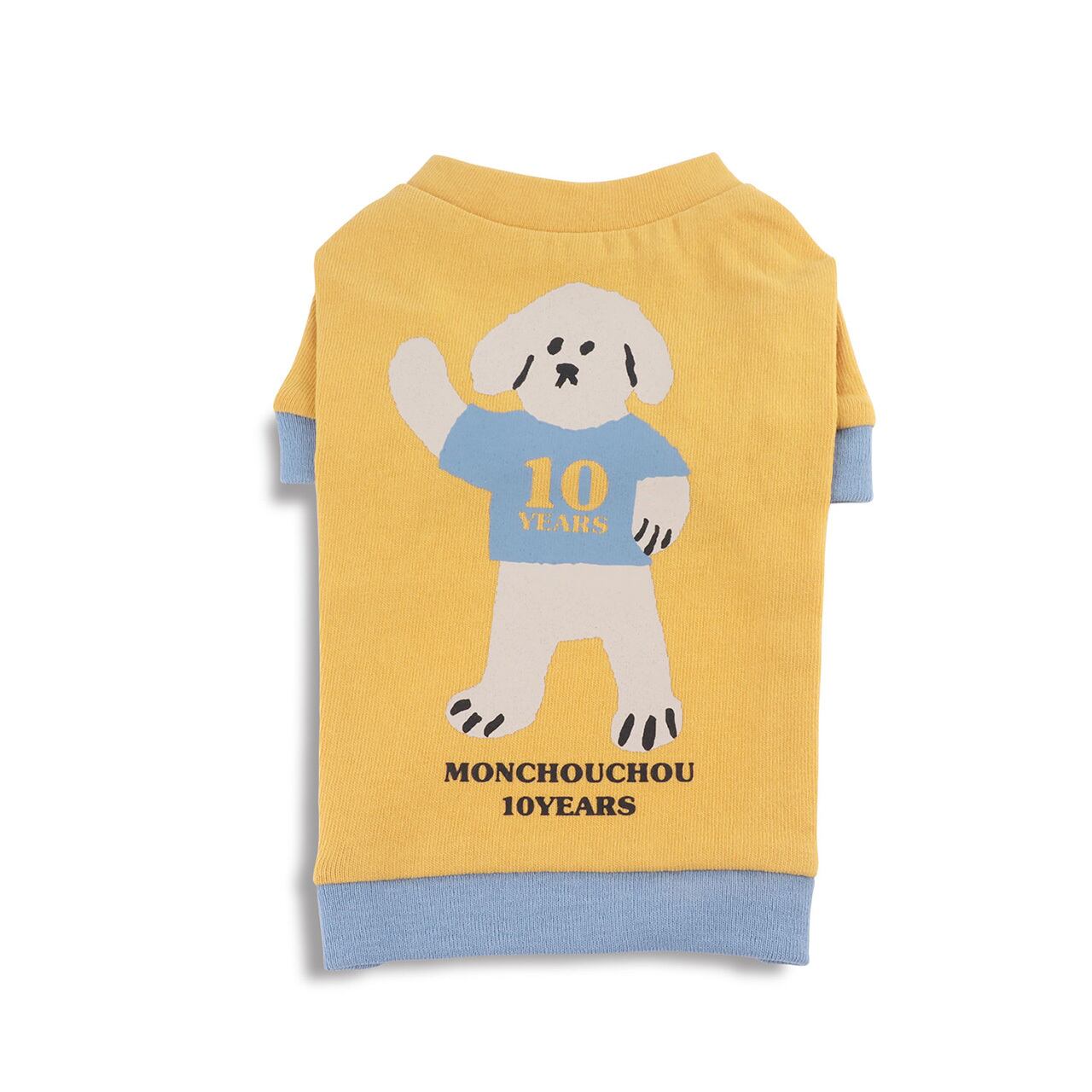 TEN YEARS YOUNG DOG Sleeve T-shirt-Yellow / monchouchou