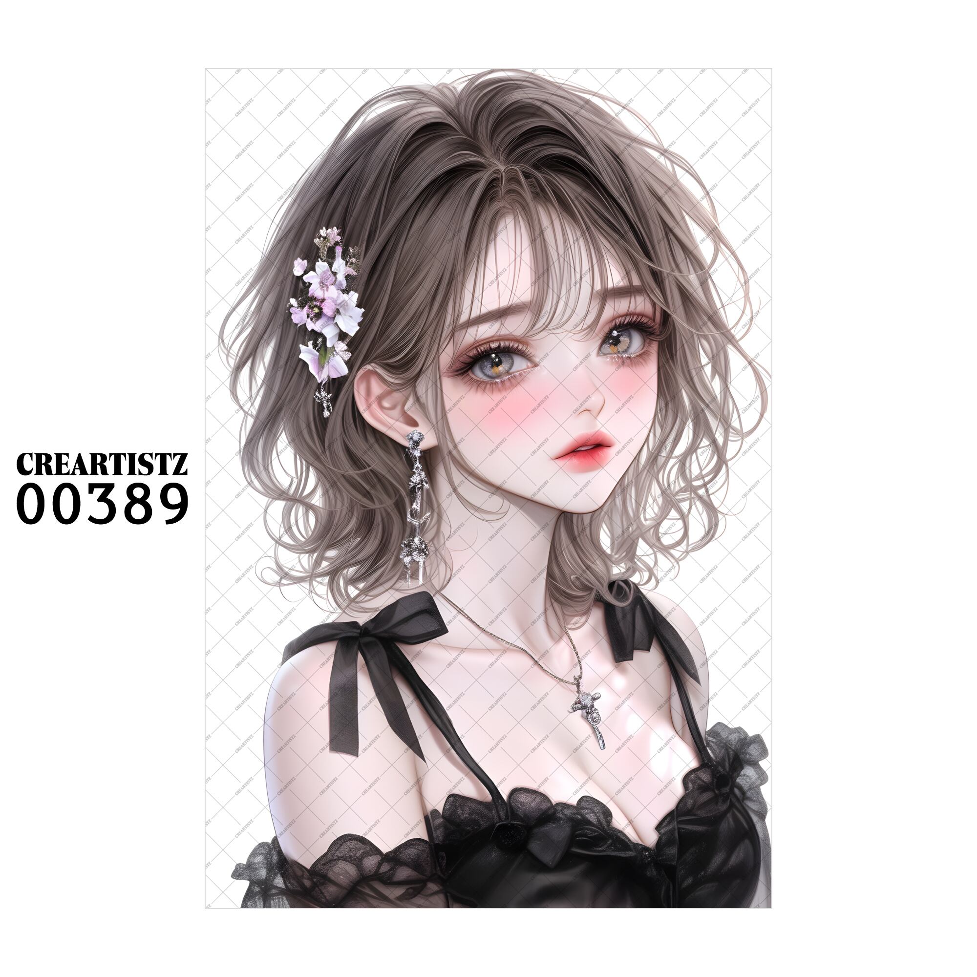 00389 ガール キュート オリジナル ペーパー/ステッカー 4枚セット CREARTISTZ