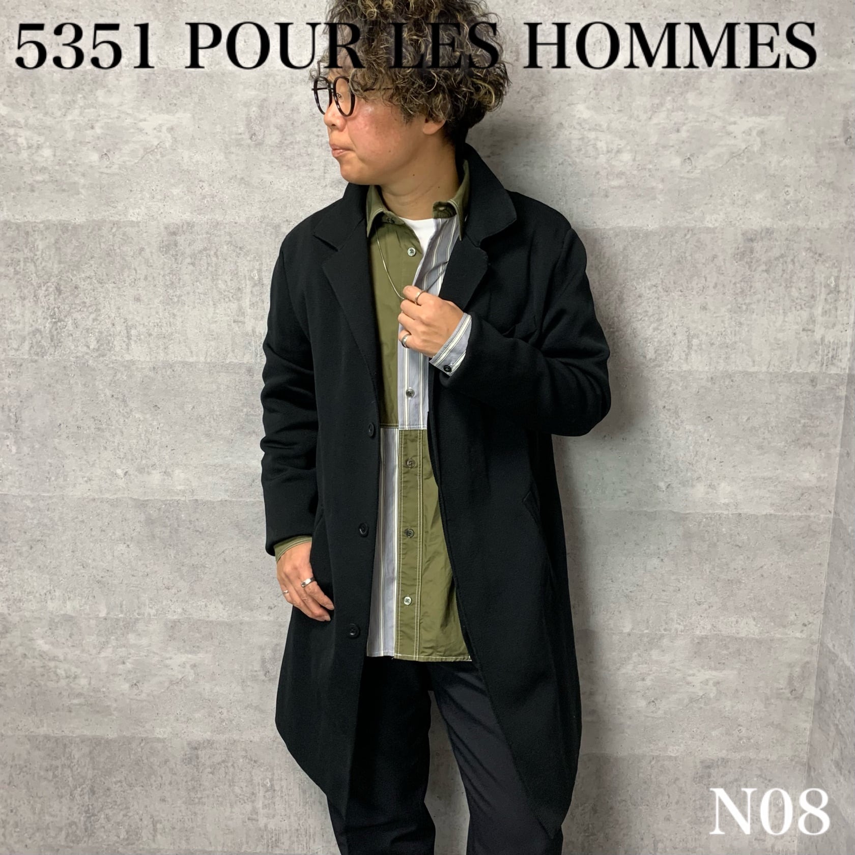 ⭐︎5351 Pour Les Hommes インディゴ染め レザー ジャケット