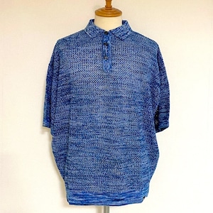 Mesh Knit Polo　Blue Mix