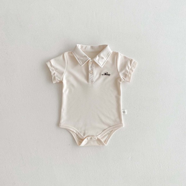 【BABY】英字ロゴベーシックポロカラー半袖ロンパース - 11