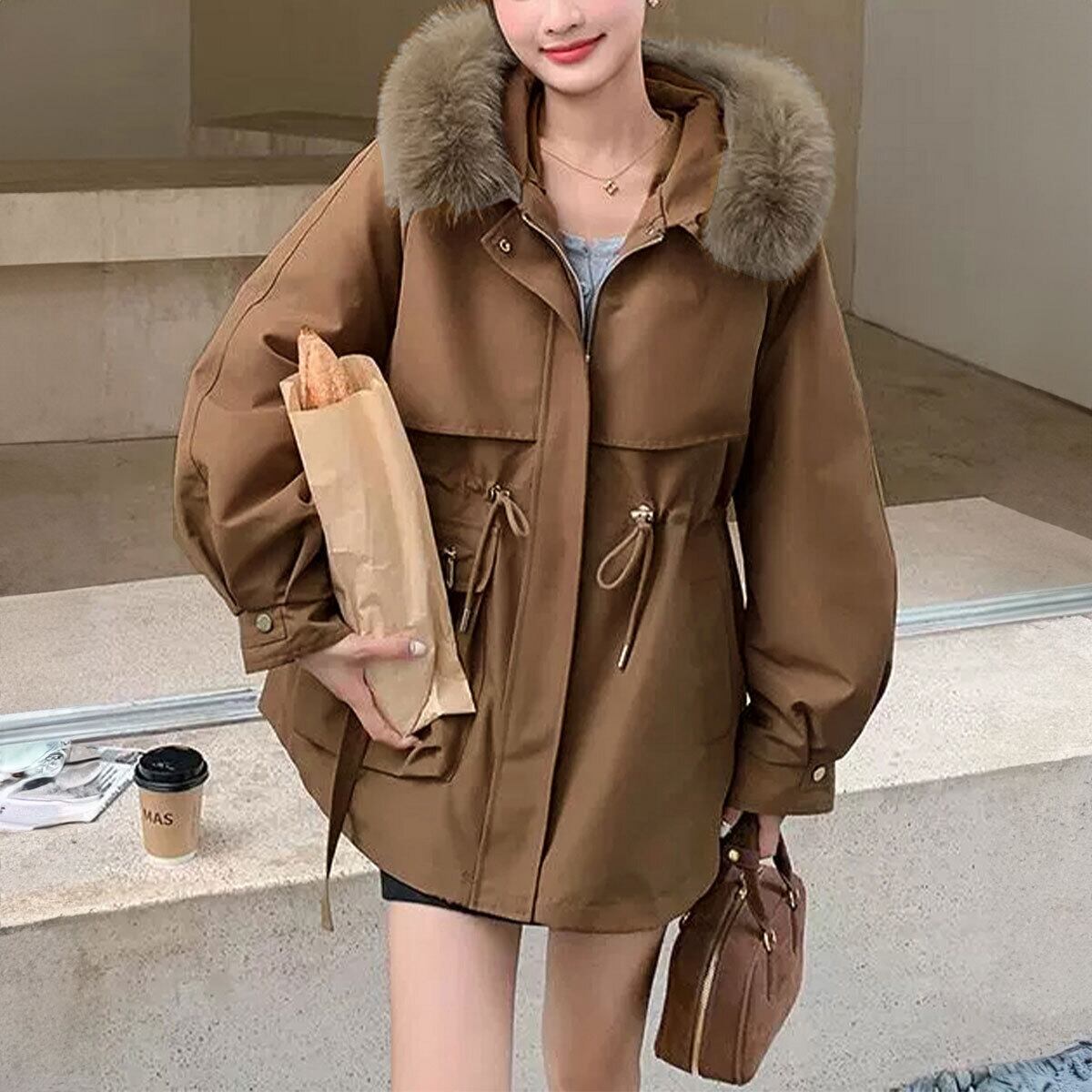 モッズコート フード付き レディース 冬 韓国 アウター おしゃれ きれいめ 大人 カジュアル 通勤 通学 防寒 保温 防風 暖かい ゆったり 軽量 中綿 ブルゾン 大人可愛い 大人女子