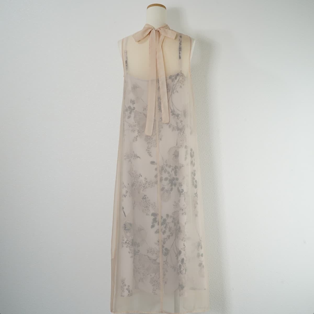 AMERI アメリ 2WAY FLOWER LAYERED SHEER DRESS フラワーレイヤード