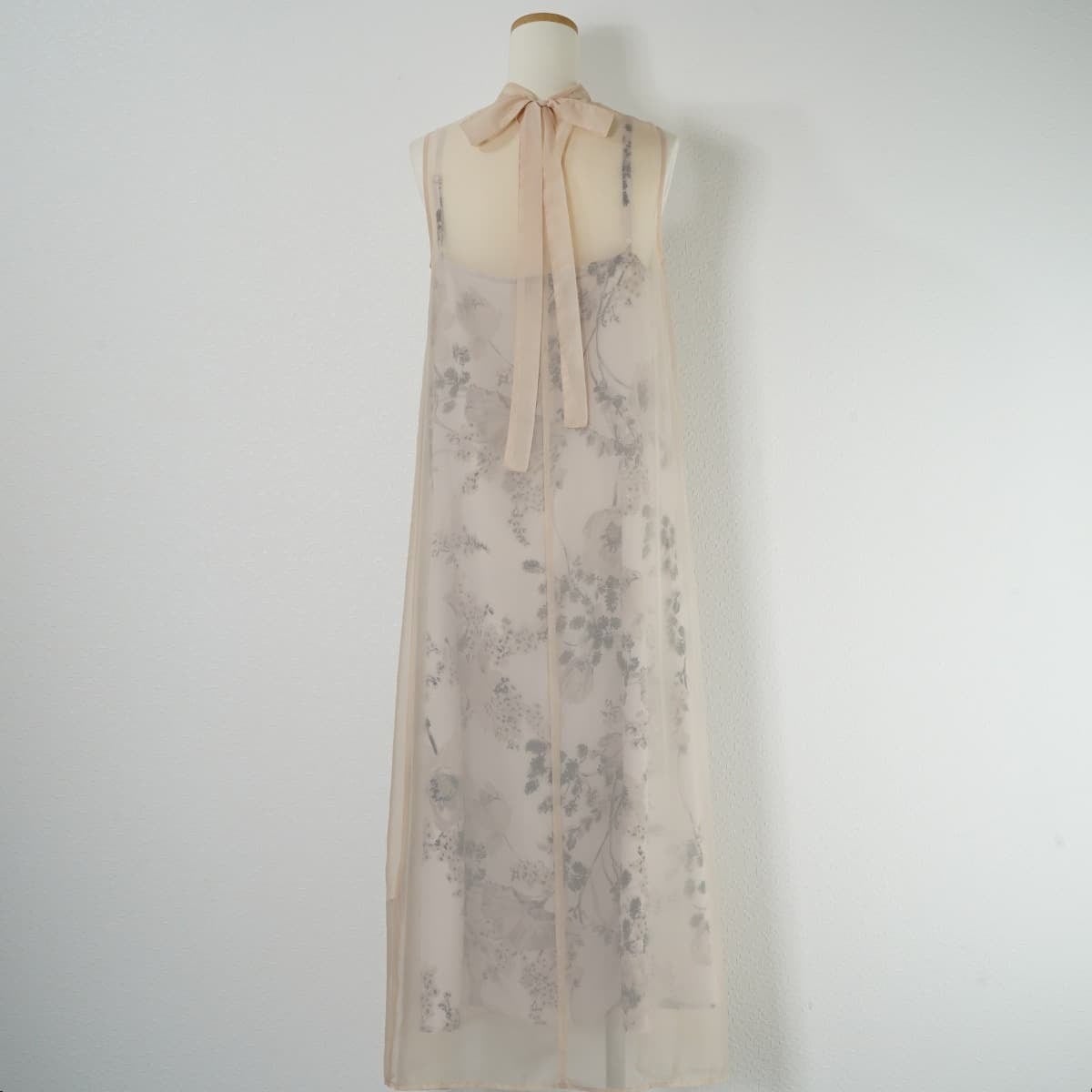 AMERI アメリ 2WAY FLOWER LAYERED SHEER DRESS フラワーレイヤード  