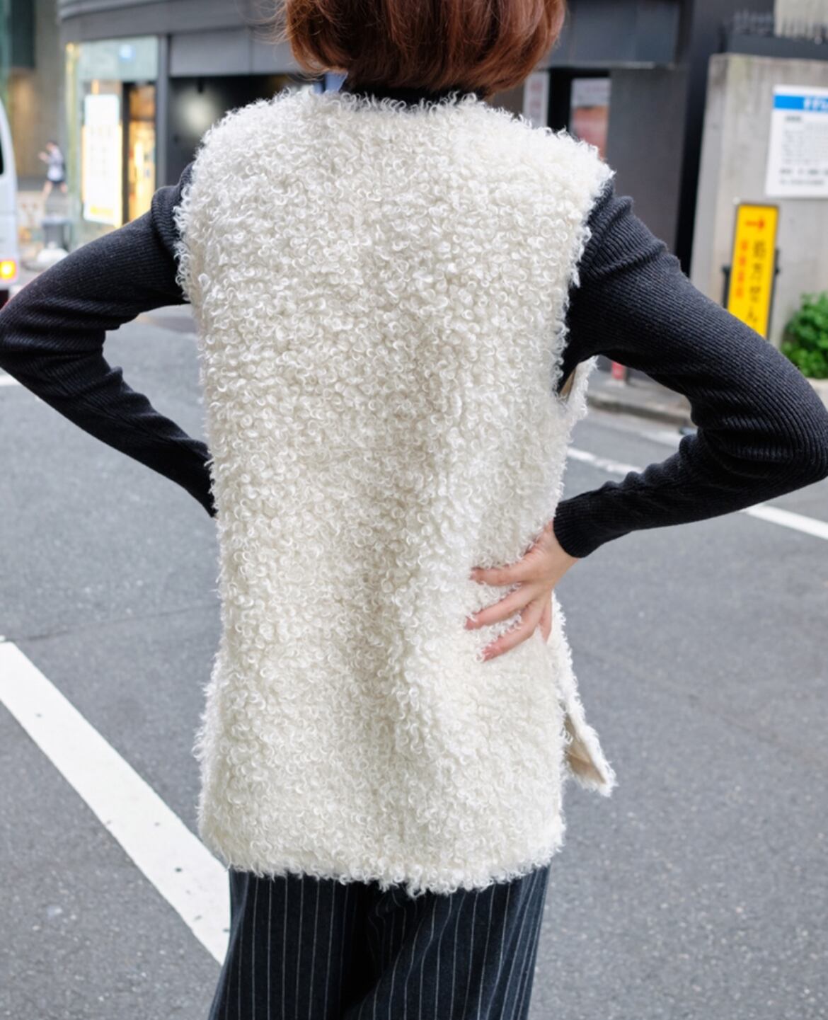 Vin プードルファーショートベスト チャコールグレー 9号 新品 【2024