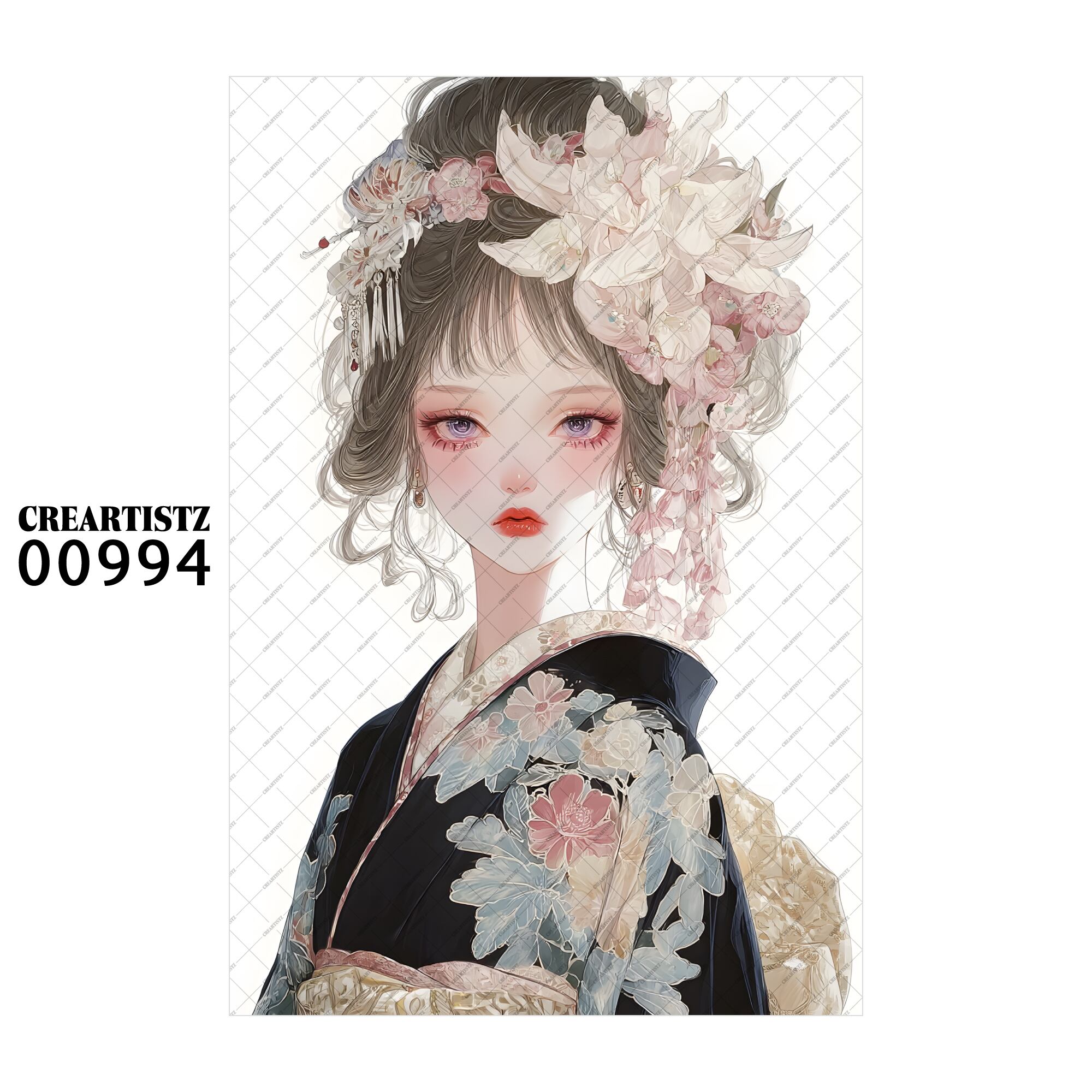 00994 ガール キュート オリジナル ペーパー/ステッカー 4枚セット CREARTISTZ