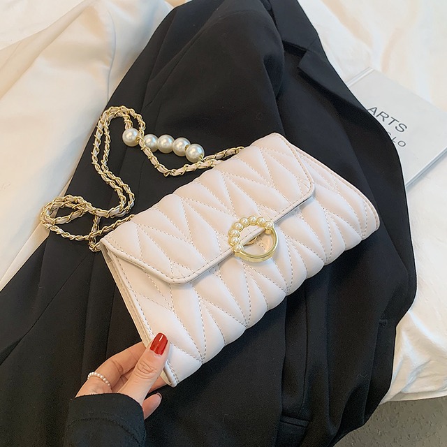 ホワイトサマーパールチェーン 夏物 真珠 メッセンジャーバッグ Tiancai_Wing_Bag2489149713