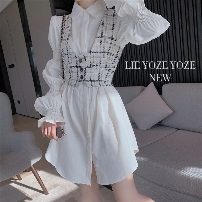 シャツ スプリングスリーブ ランタンスリーブ 春物 ドラファッションホール30151403714