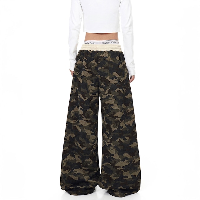 カモフラロゴワイドパンツ R00874