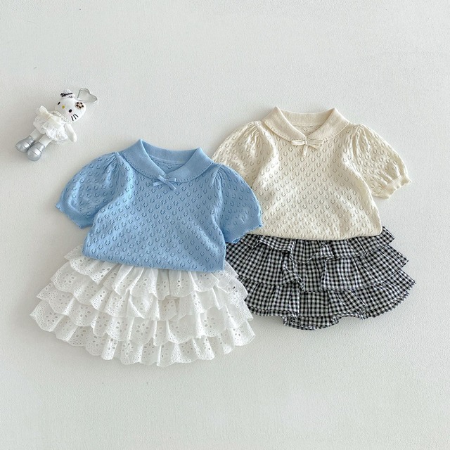【BABY】チェックアイボリーフリルティアードスカート - 12