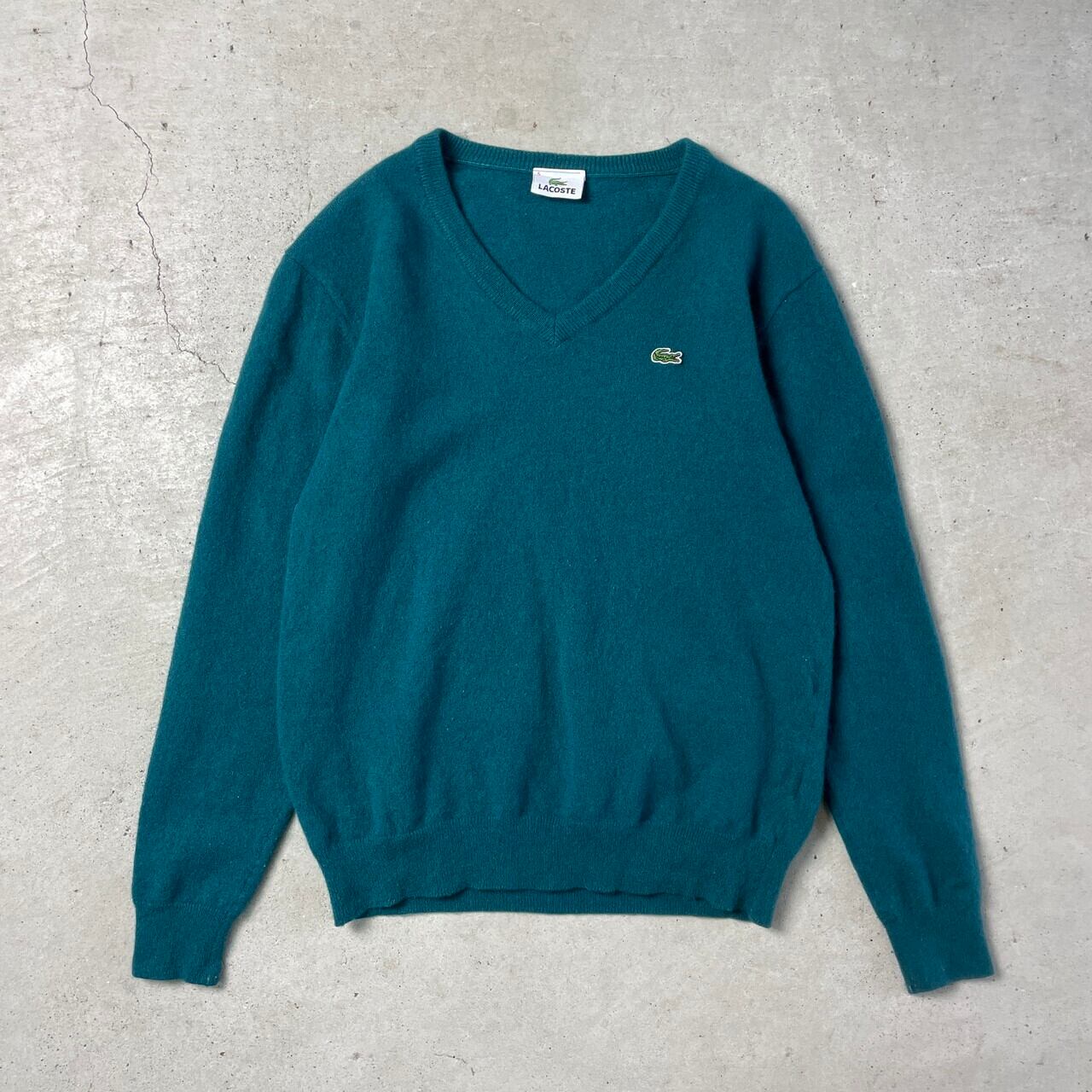 70年代 フレンチラコステ Vネック ウール ニット LACOSTE ラコステ 
