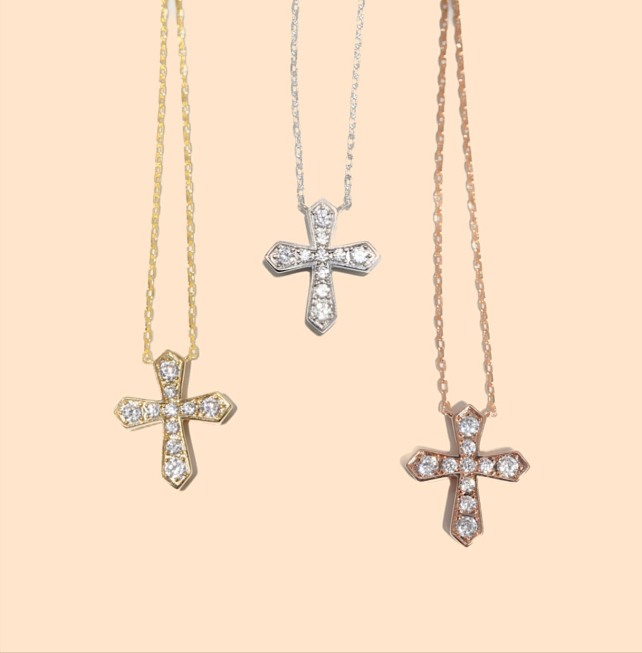 zirconia cross necklace [004] | SASSY ANGEL