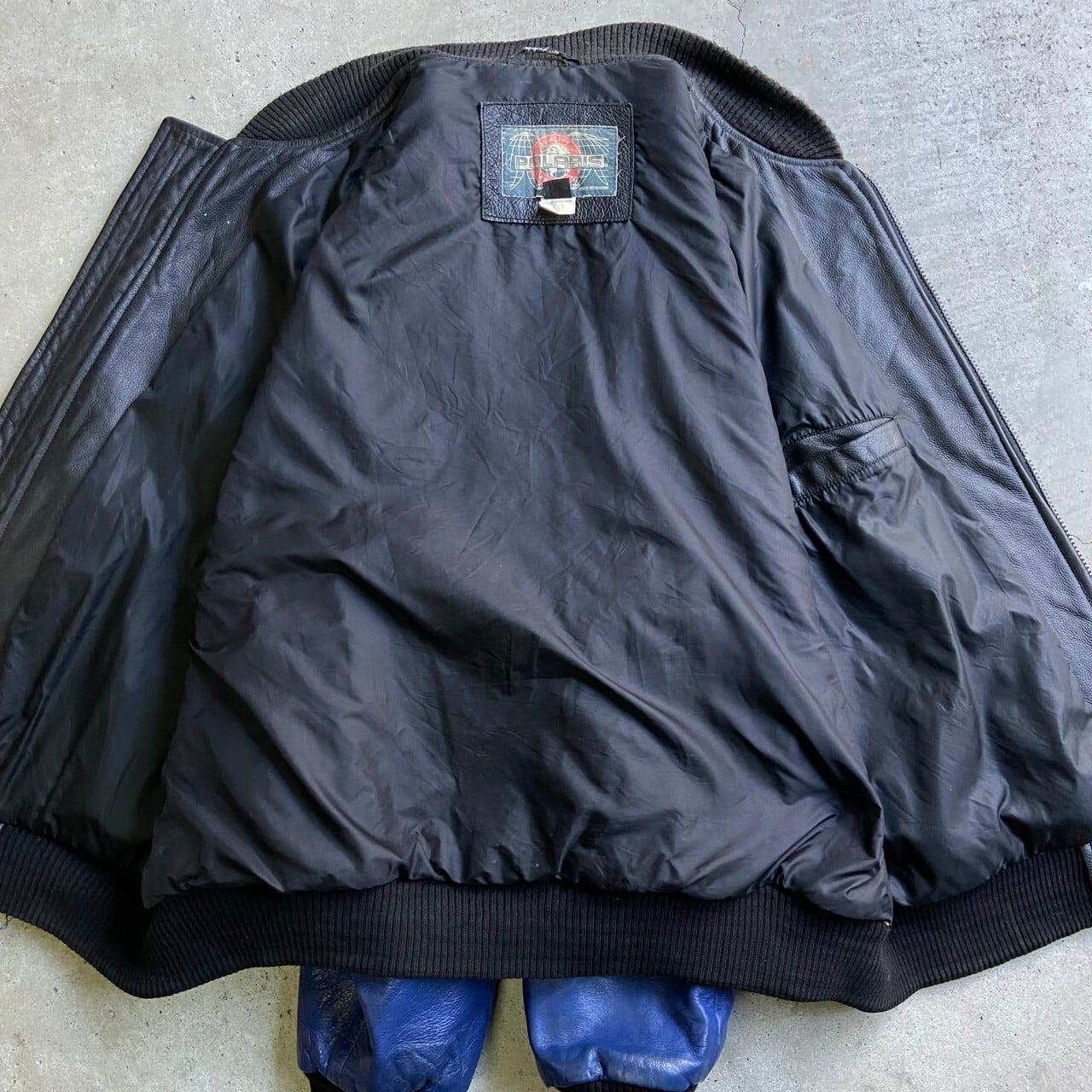 希少USA古着カナダ製スタジャン 袖スエードレザー 難けれ 黒✕茶 XL 企業