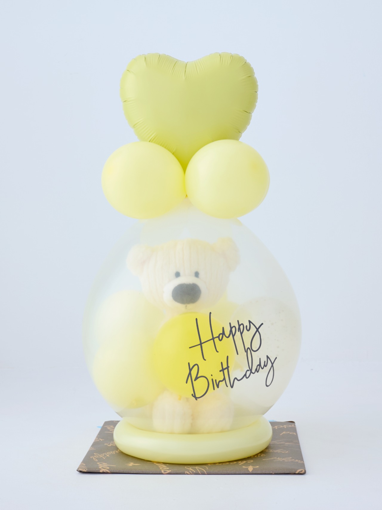 バルーンラッピング with GIFT ホワイトベア ヘリウムバルーン付き