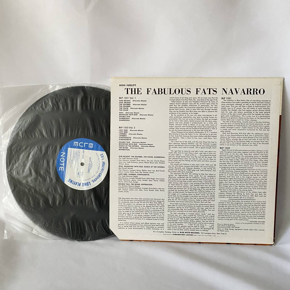 US Blue Note LP FATS NAVARRO BLUE NOTE 1532 VOLUME 2 jazz ブルー