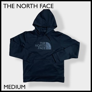 【THE NORTH FACE】ポリエステル パーカー フーディー プルオーバー M ロゴ プリント バックロゴ ハーフドーム ノースフェイス アウトドア 黒 US古着