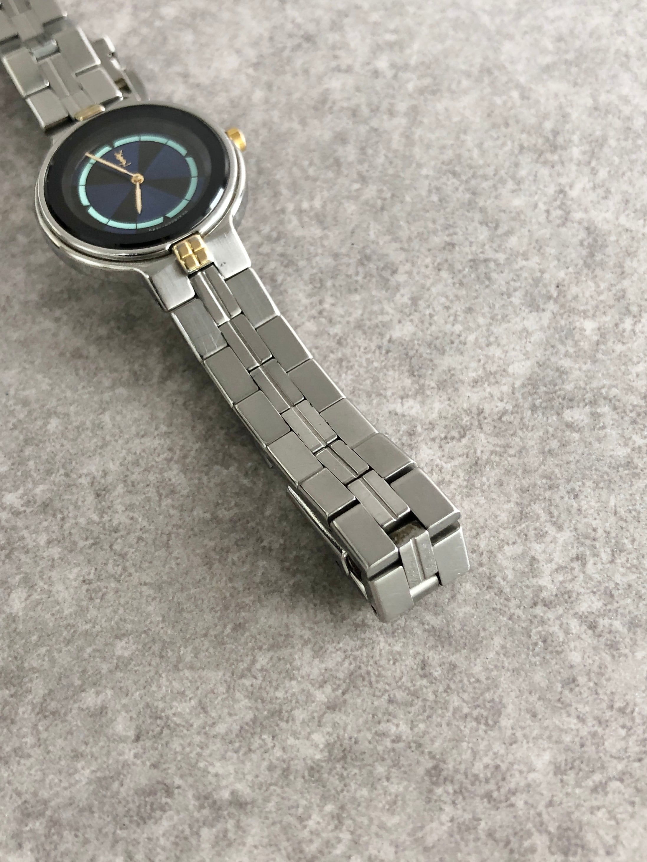 Yves Saint Laurent イヴ・サンローラン 腕時計 シルバー×ブルー YSL