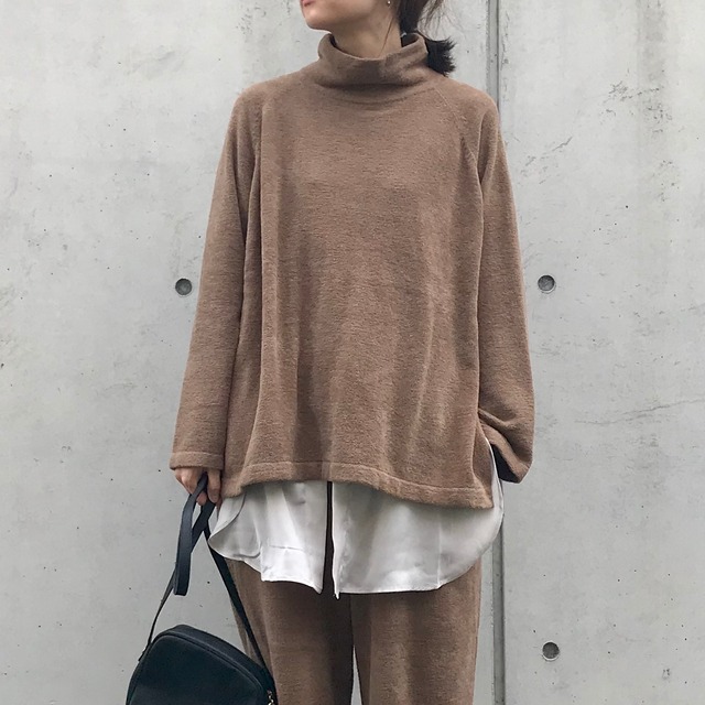 コットンモールインナー付プルオーバー BEG