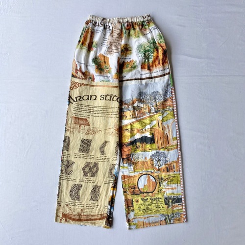 Vintage fabric patchwork remake pants Brown