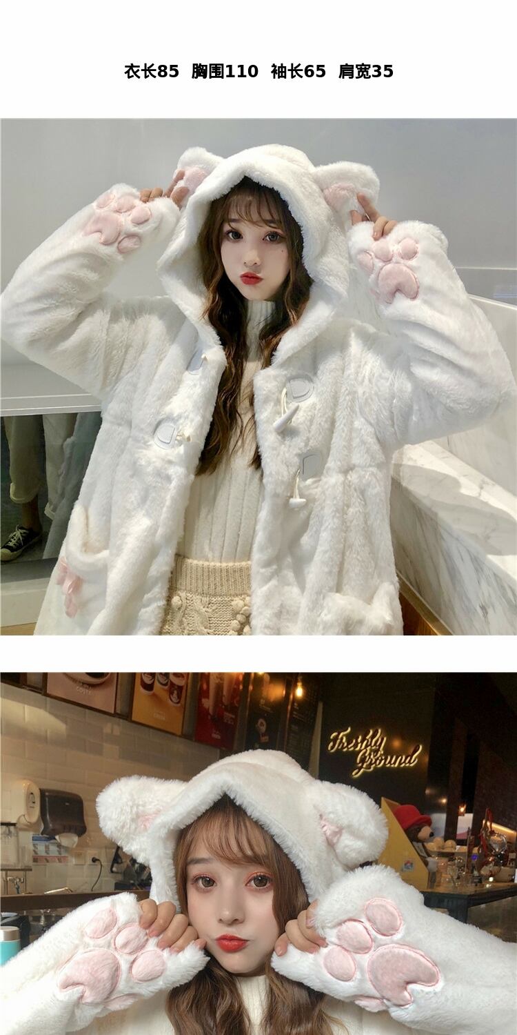 フードウィンタージャケット レディースベルベットバックルルーズスリムコート コットン 大人ガーリー スウィート キュート カジュアル 冬物 萌量不足59653584338