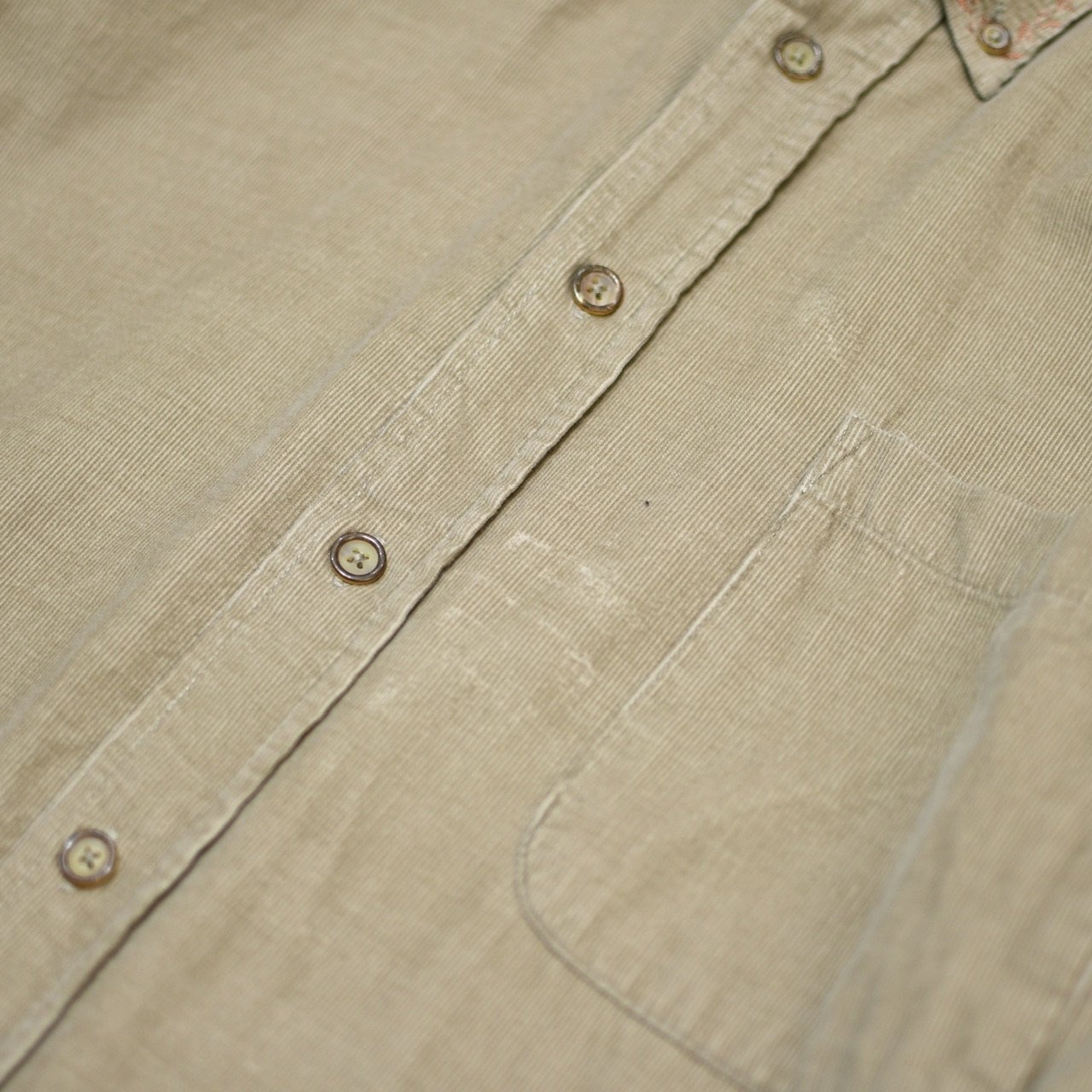 custom botanical stitch corduroy shirt