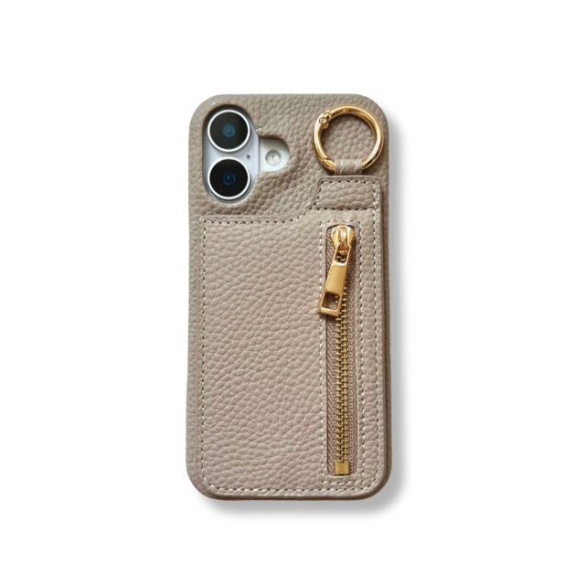 Urban Zip Leather Mocha Brown iPhone case