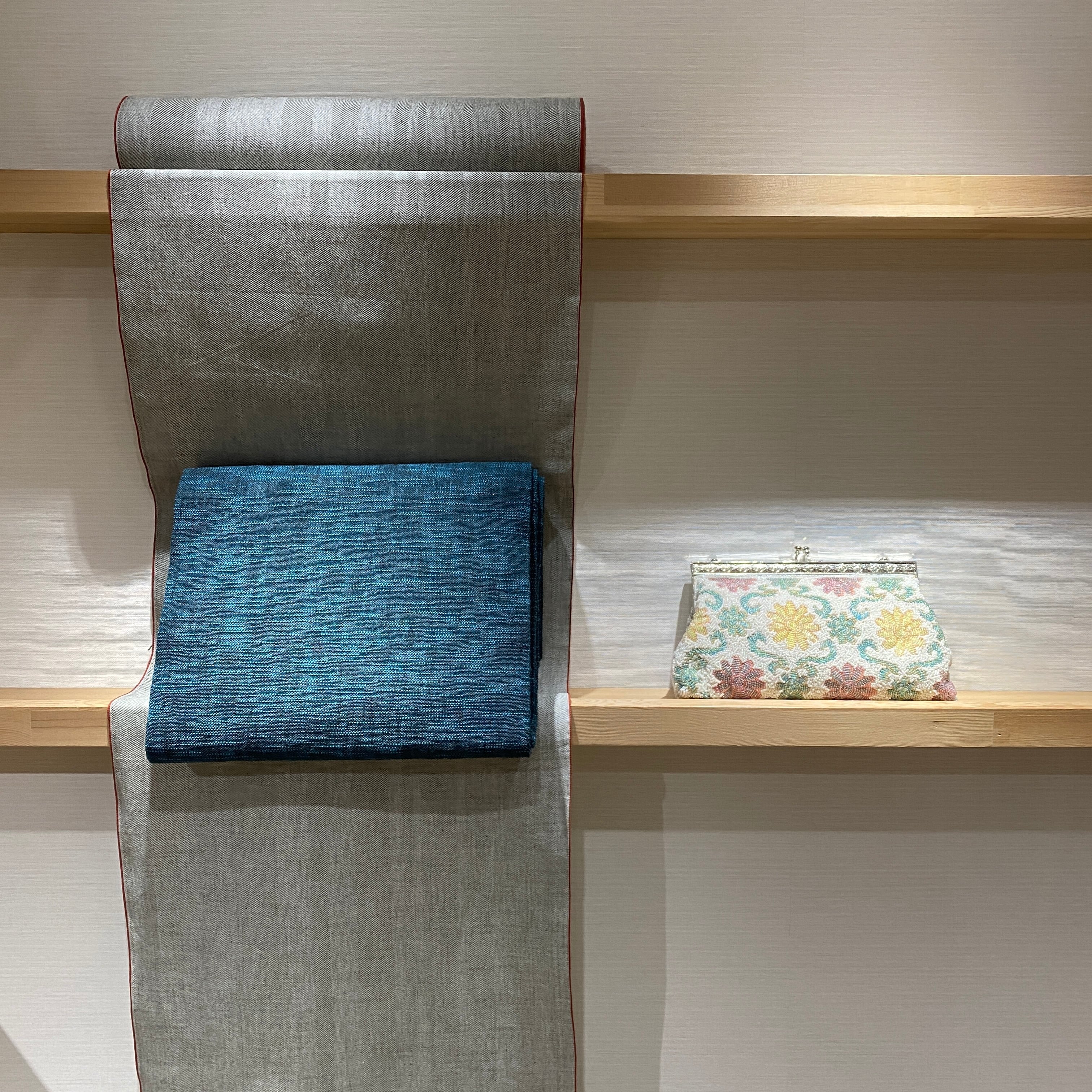 片貝木綿　杉綾　グレー