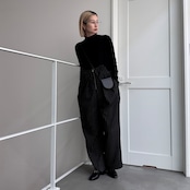 【鹿児島先行販売】ピンストライプサロペットPT/ブラック