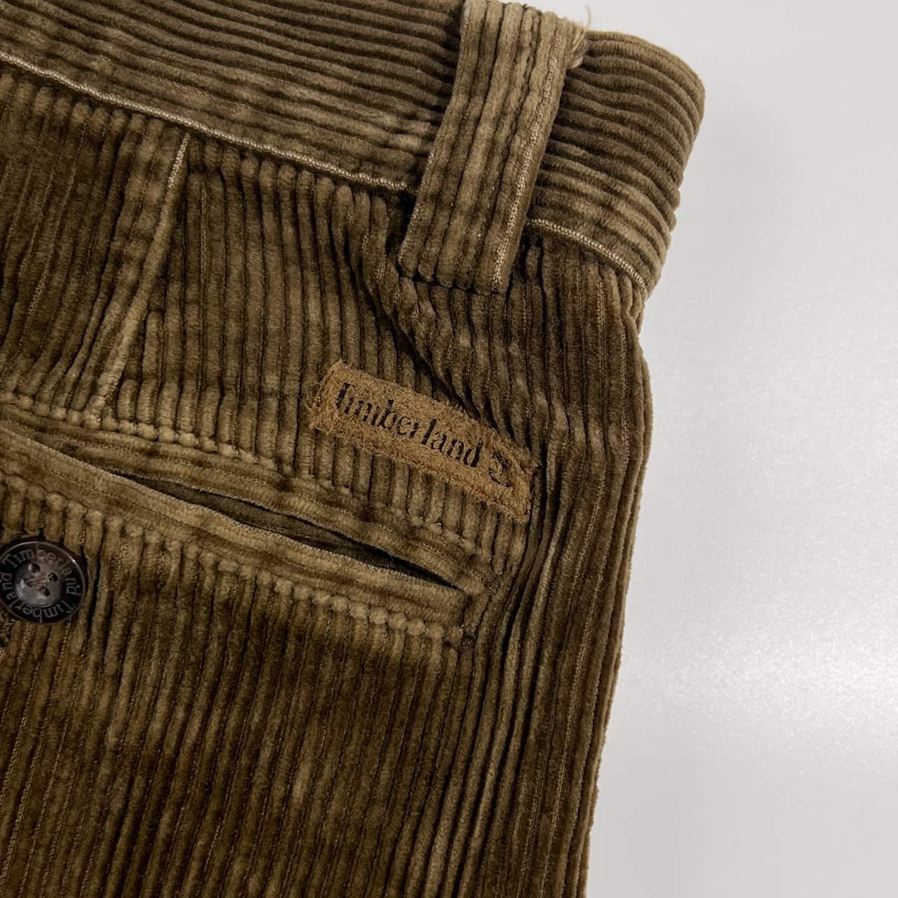 90s Timberland ティンバーランド ツータック コーデュロイパンツ 33/ブラウン系 メンズ ビンテージ