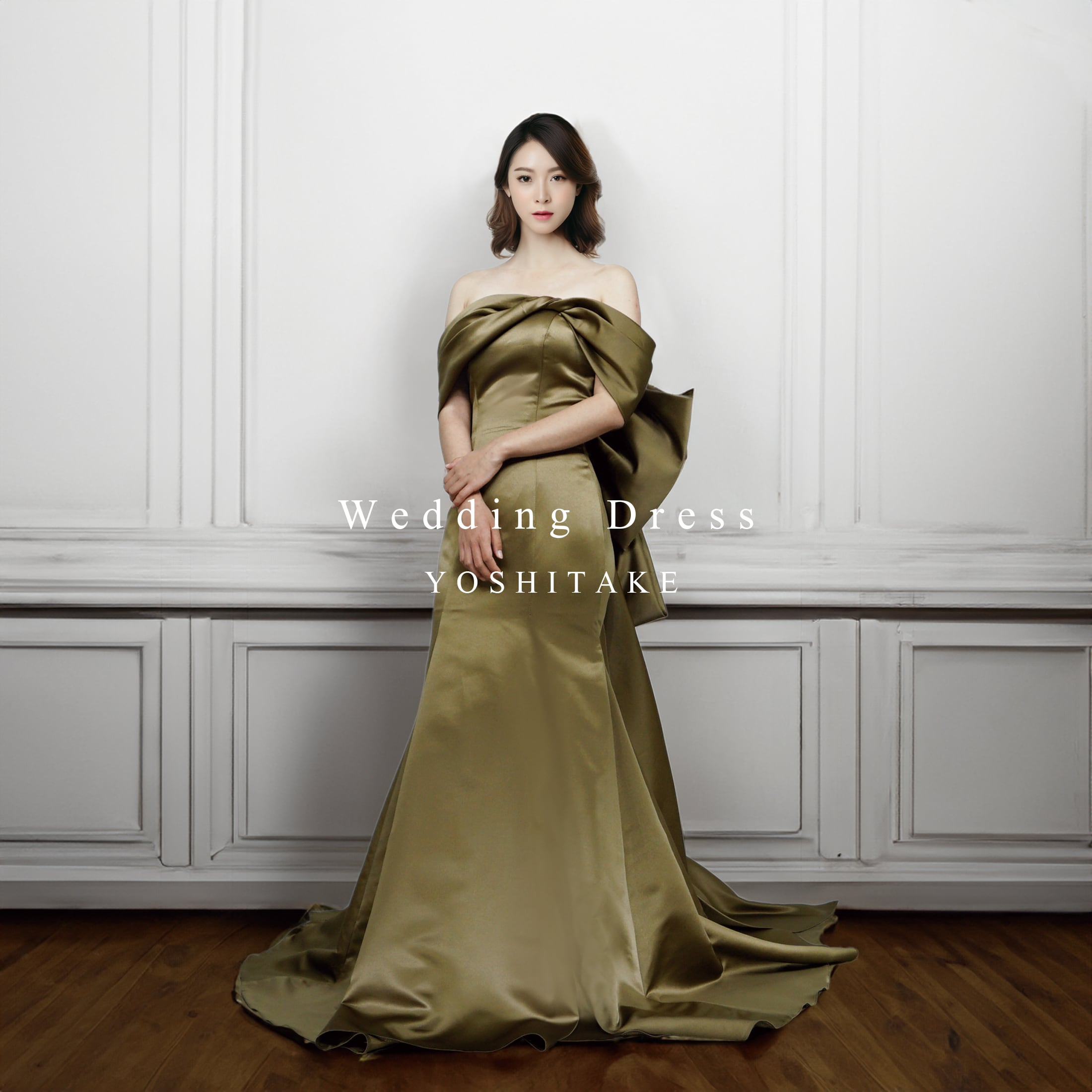 【オーダー制作】ウエディングドレス ウエディングドレス.ブラウン.カラードレス.オフショル.マーメイド ※制作期間4週間から8週間 Y2720