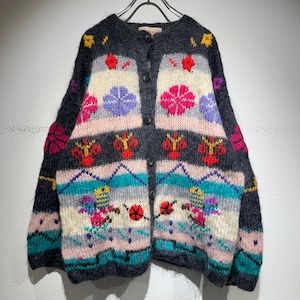 used mohair knit cardigan