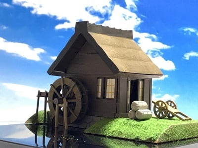 ☆[完成品］ 茶室 (野点) 松竹梅 コレクションケース付き ミニ18サイズ
