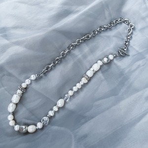 Freshwater pearl half chain necklace v