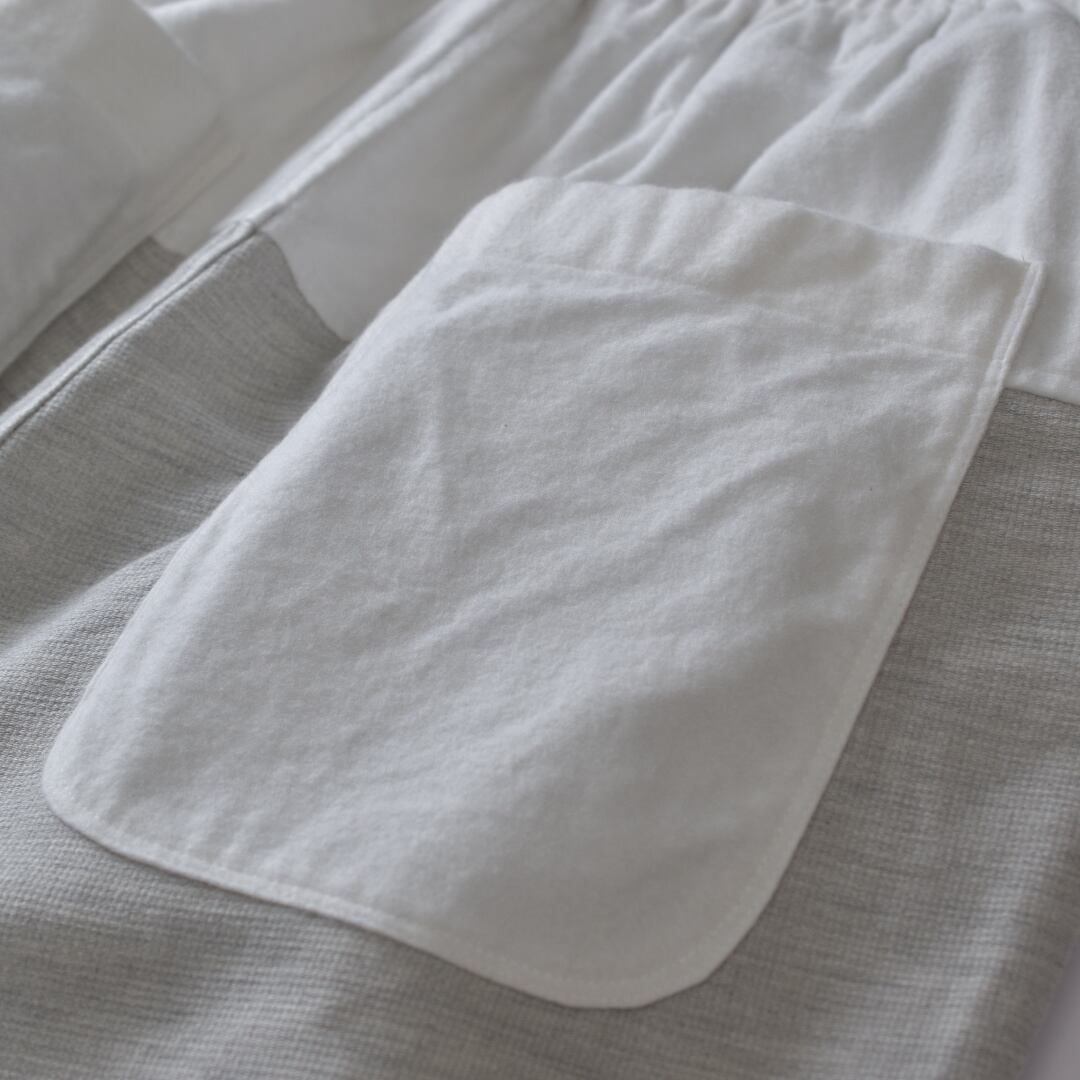 prit プリット ネルxボビーネル切替ダーツポケットコクーンパンツ・シロ