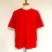 Cord Waffle Fake Layered V-neck T-shirts　Red