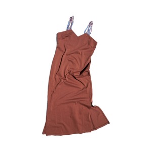 【BANSAN】WAVE Tape Camisole Dress (BROWN)