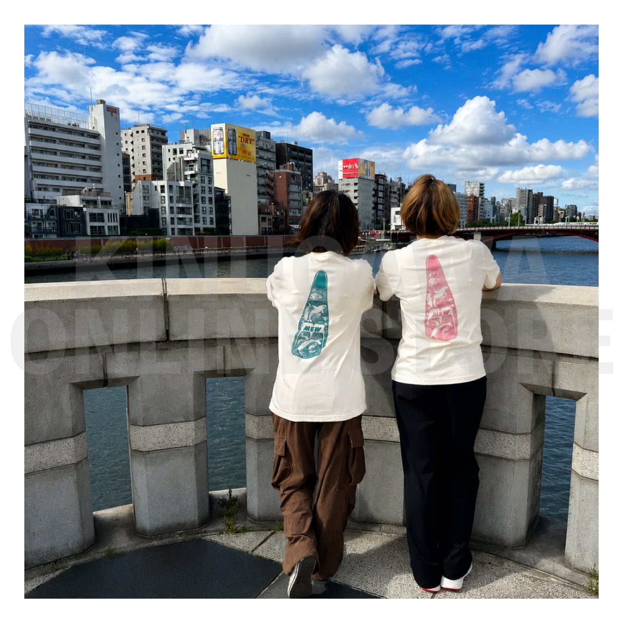 【OnlineStore限定】Fin Artist YURIE × GULL コラボTシャツ　″ トルマリンピンク ”