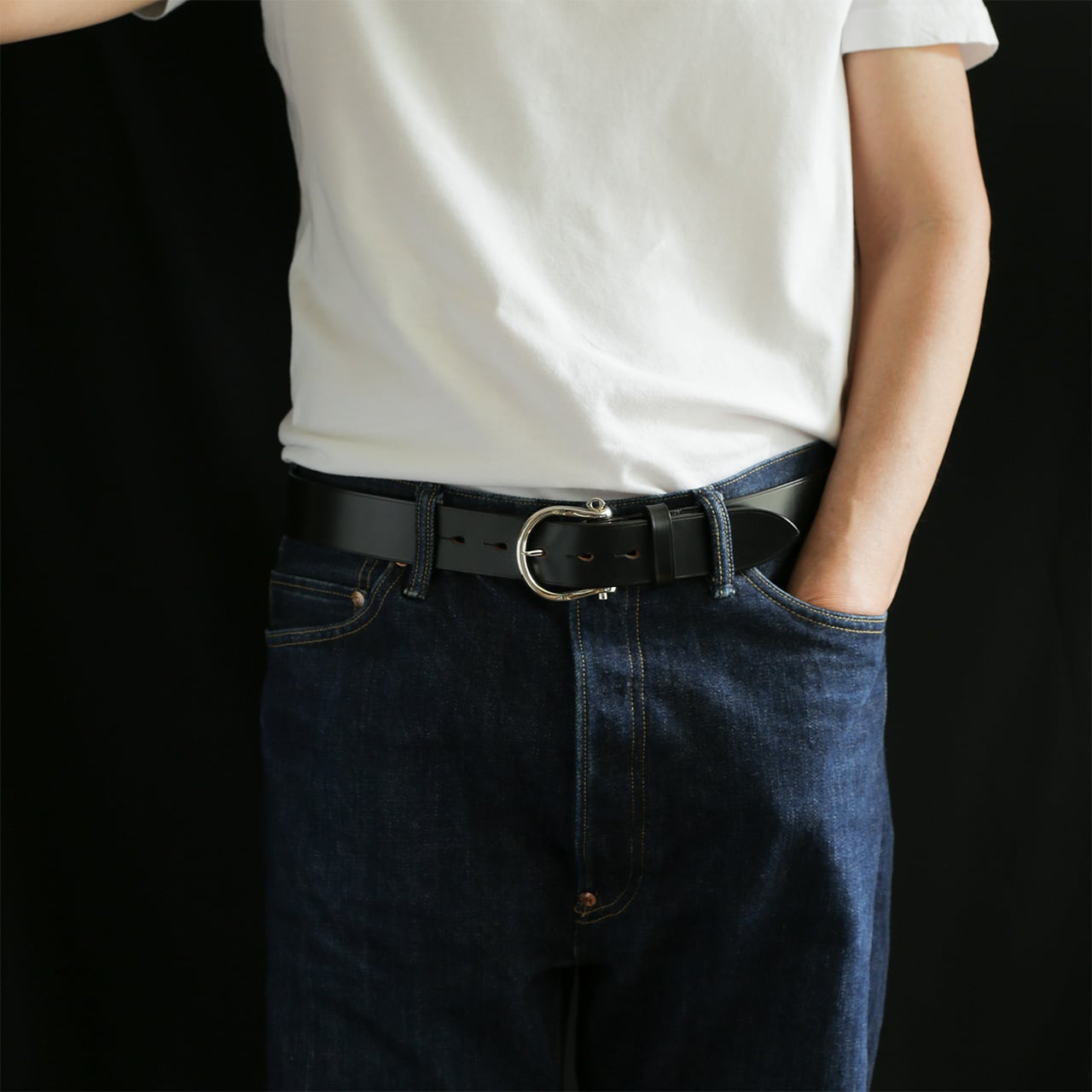 STERLING SILVER】 SHACKLE BUCKLE 35 BELT | LONESOME．