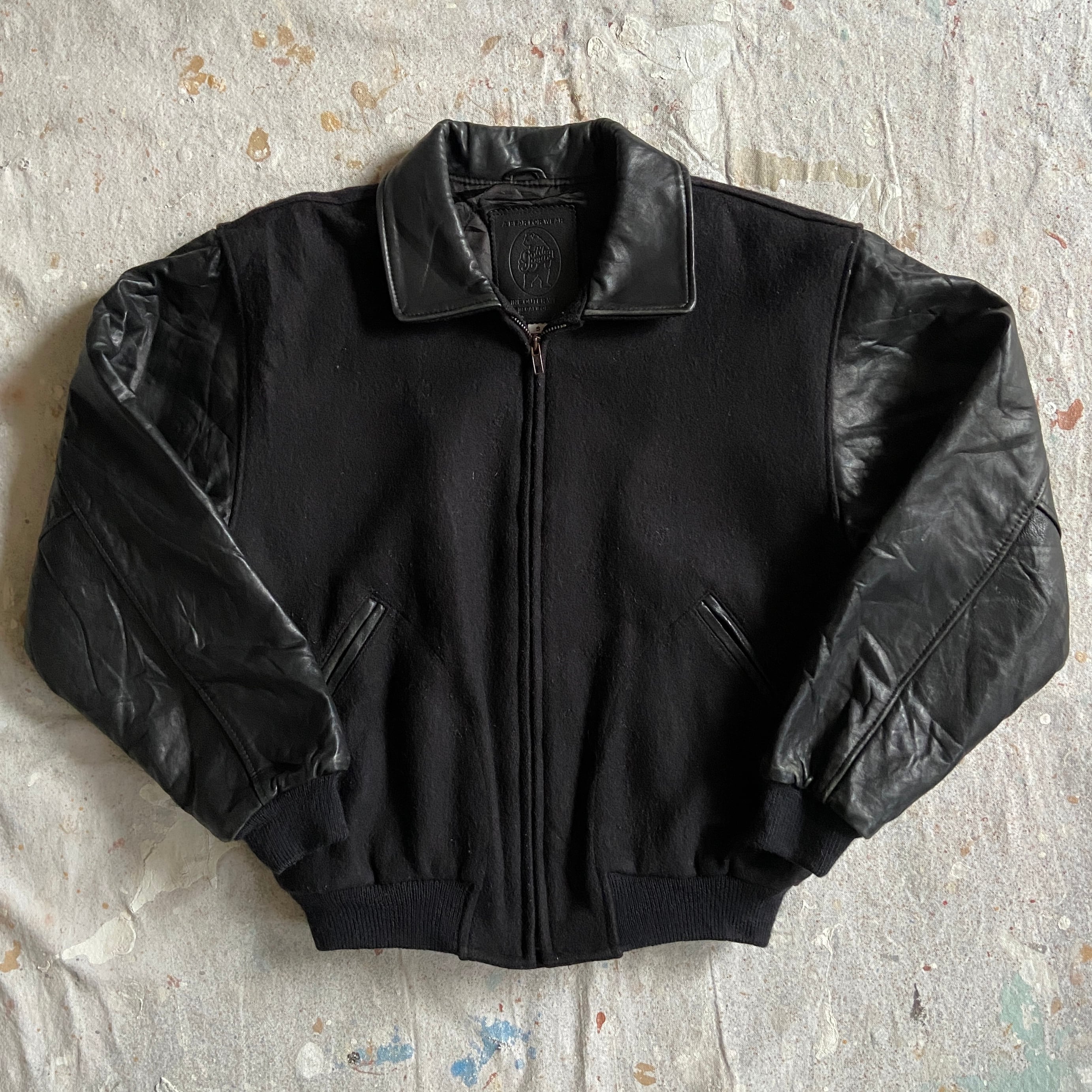 1990s Golden Bear Leather Baseball Jacket S Made in USA G100