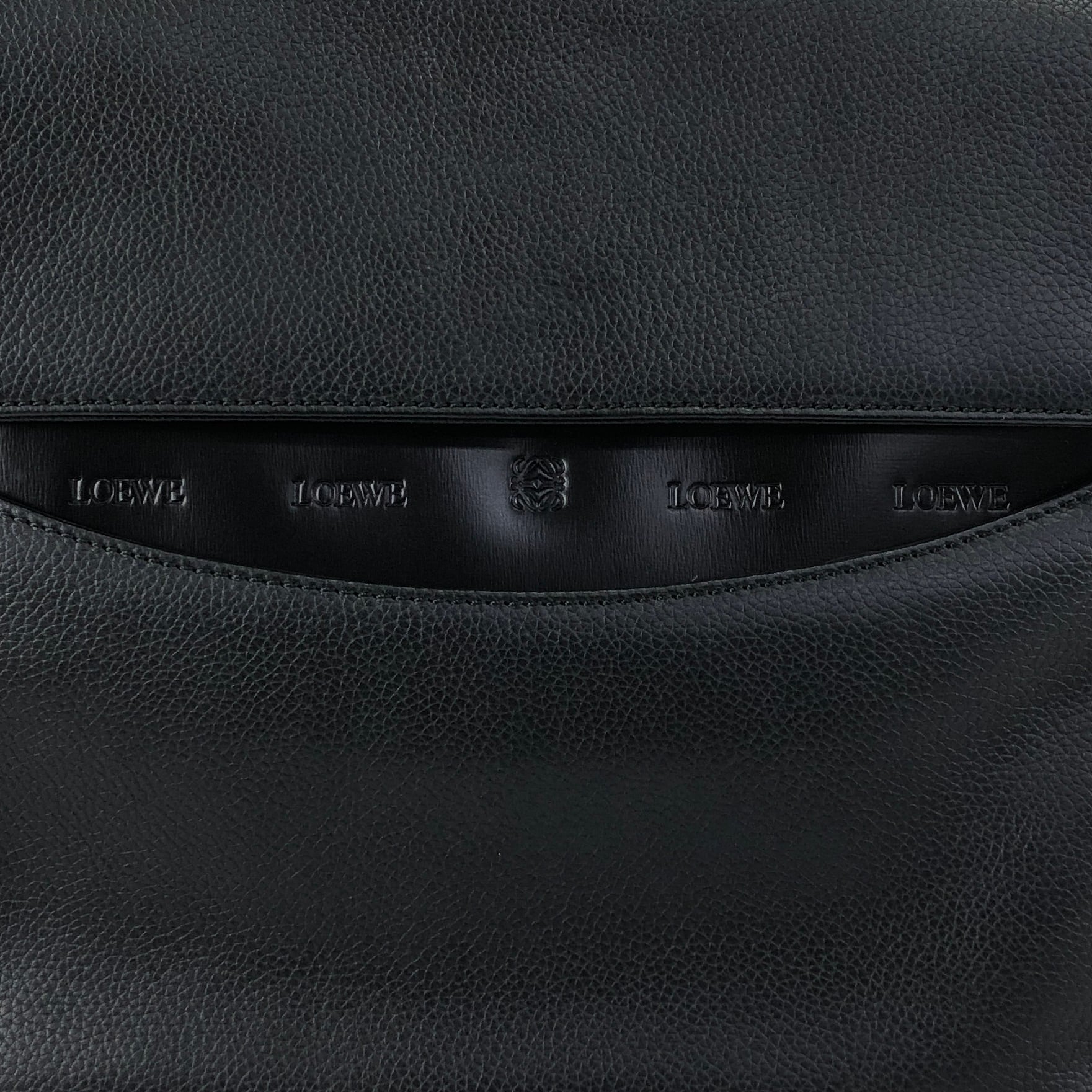 LOEWE ロエベ ショルダーバッグ ブラック ロゴ レザー vintage