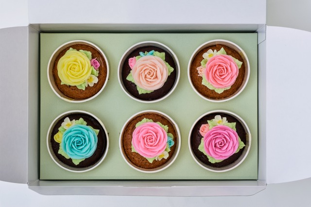 食べられるお花のカップケーキ【6個セット】