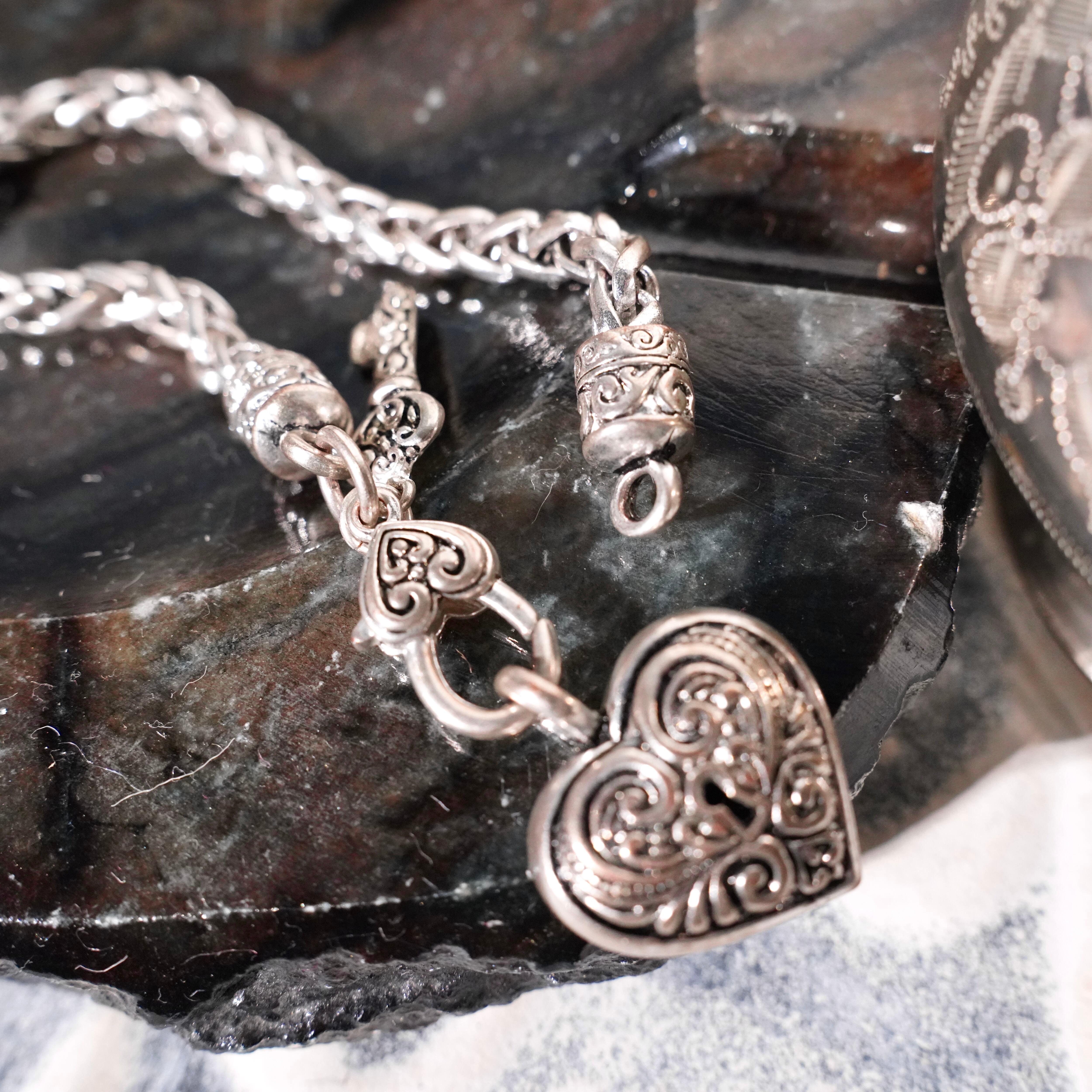 USA VINTAGE HEART KEY DESIGN CHAIN BRACELET/アメリカ古着ハート鍵