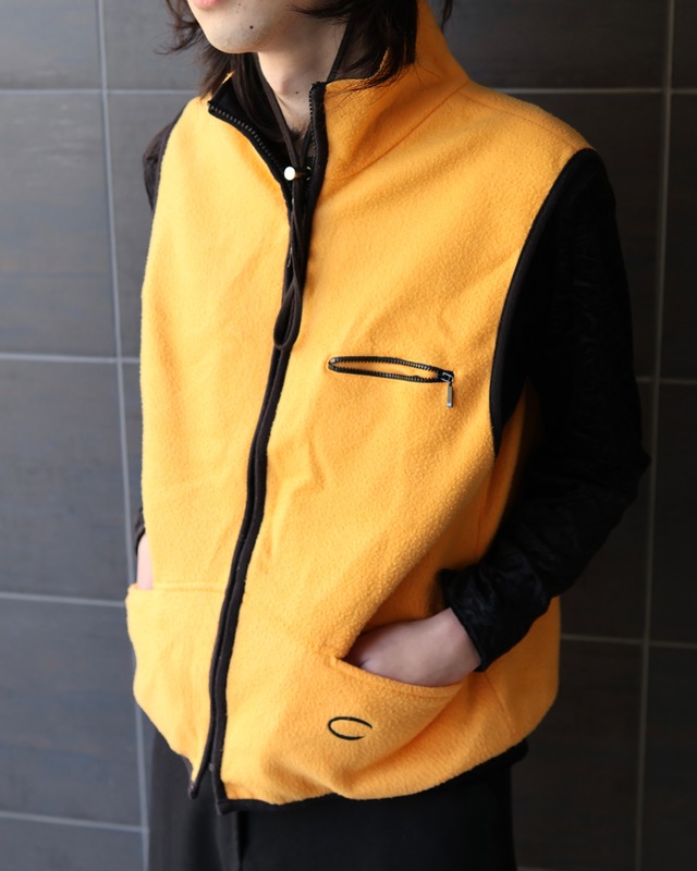 reversible zip-up fleece vest