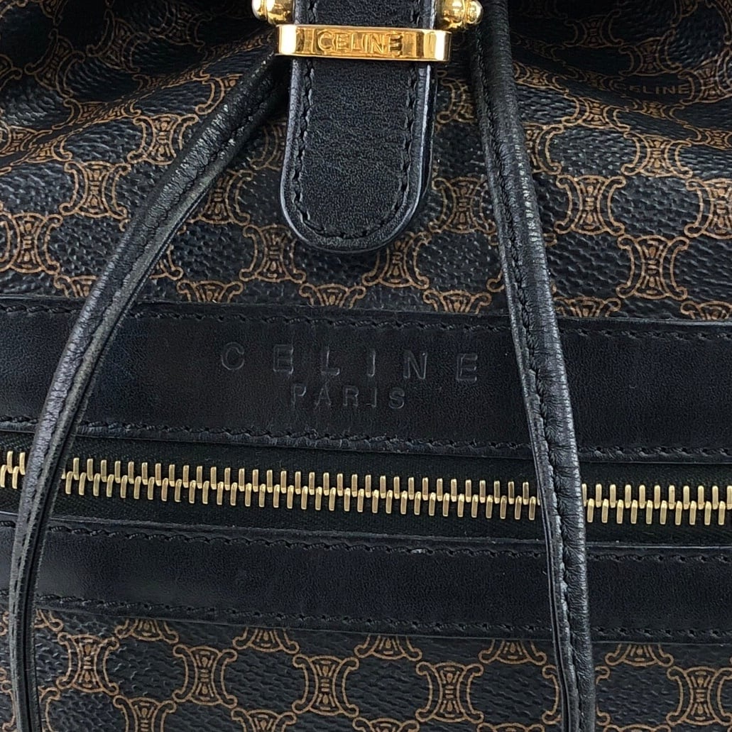 CELINE セリーヌ マカダム バックパック ブラック PVCレザー リュック