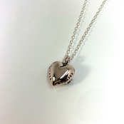 HEART NECKLACE in pink silver / ハートネックレスピンクシルバー